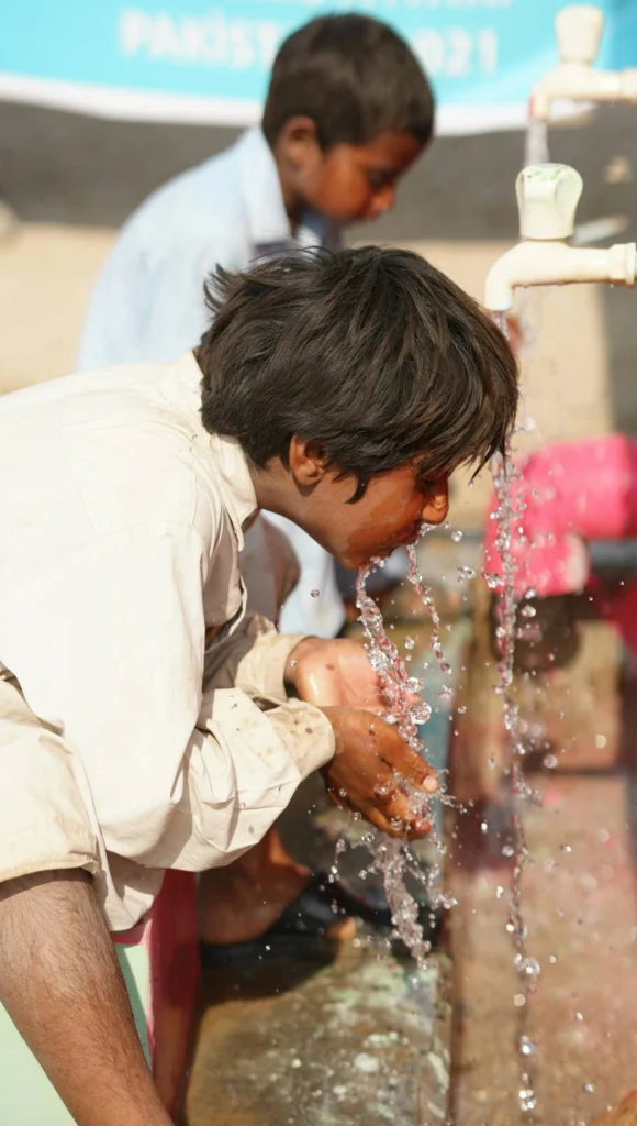 drinking water from tap